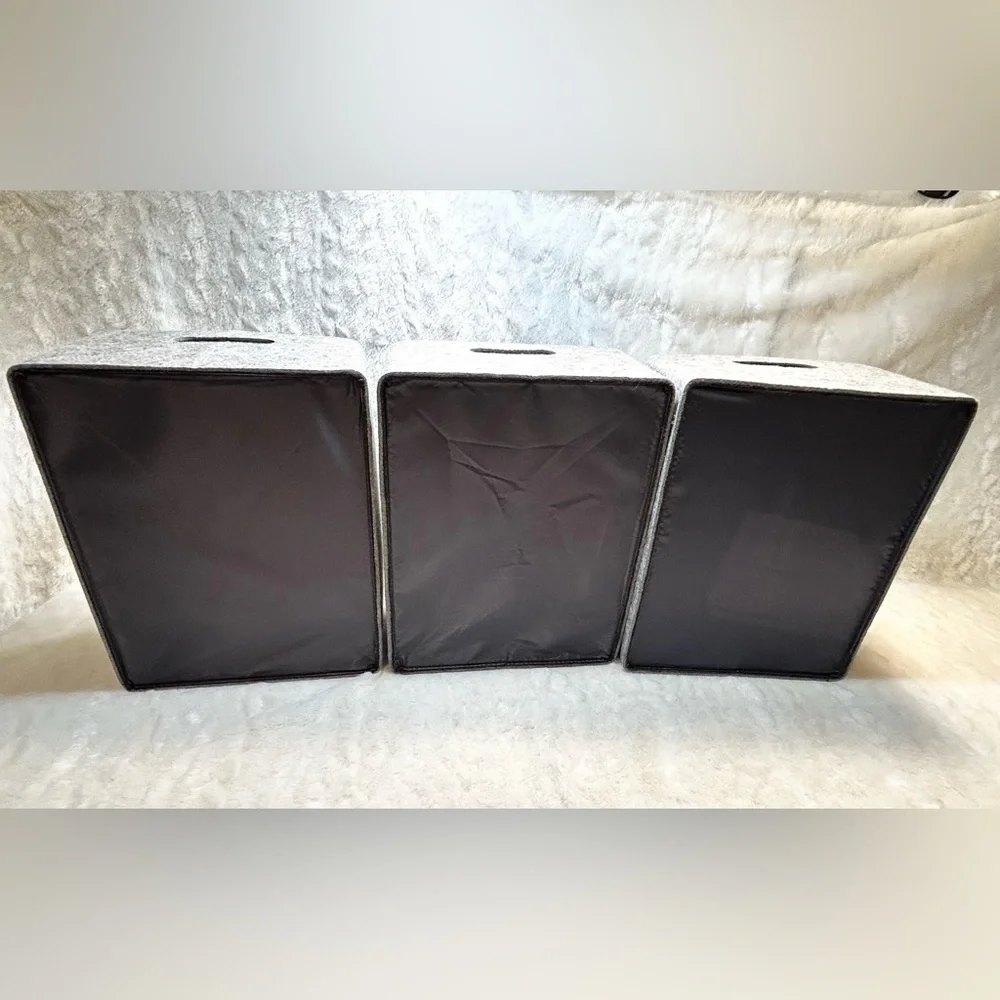 Set of 3 Felt Storage Baskets Collapsible Storage Bins Shelf Drawers Organizer